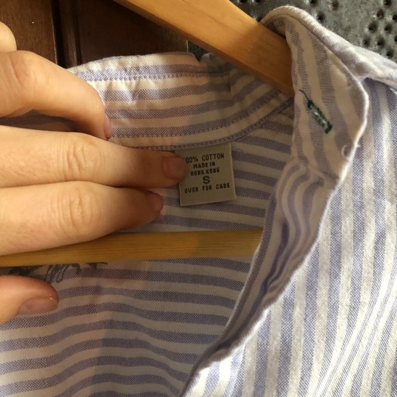 Vintage Periwinkle Striped Button Down Shirt - Picture 2 of 3